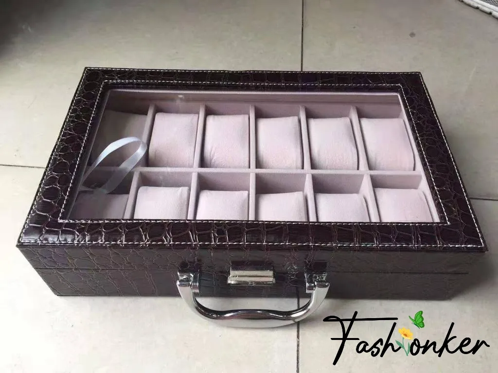Best Price Crocodile Leather Watch Organizer